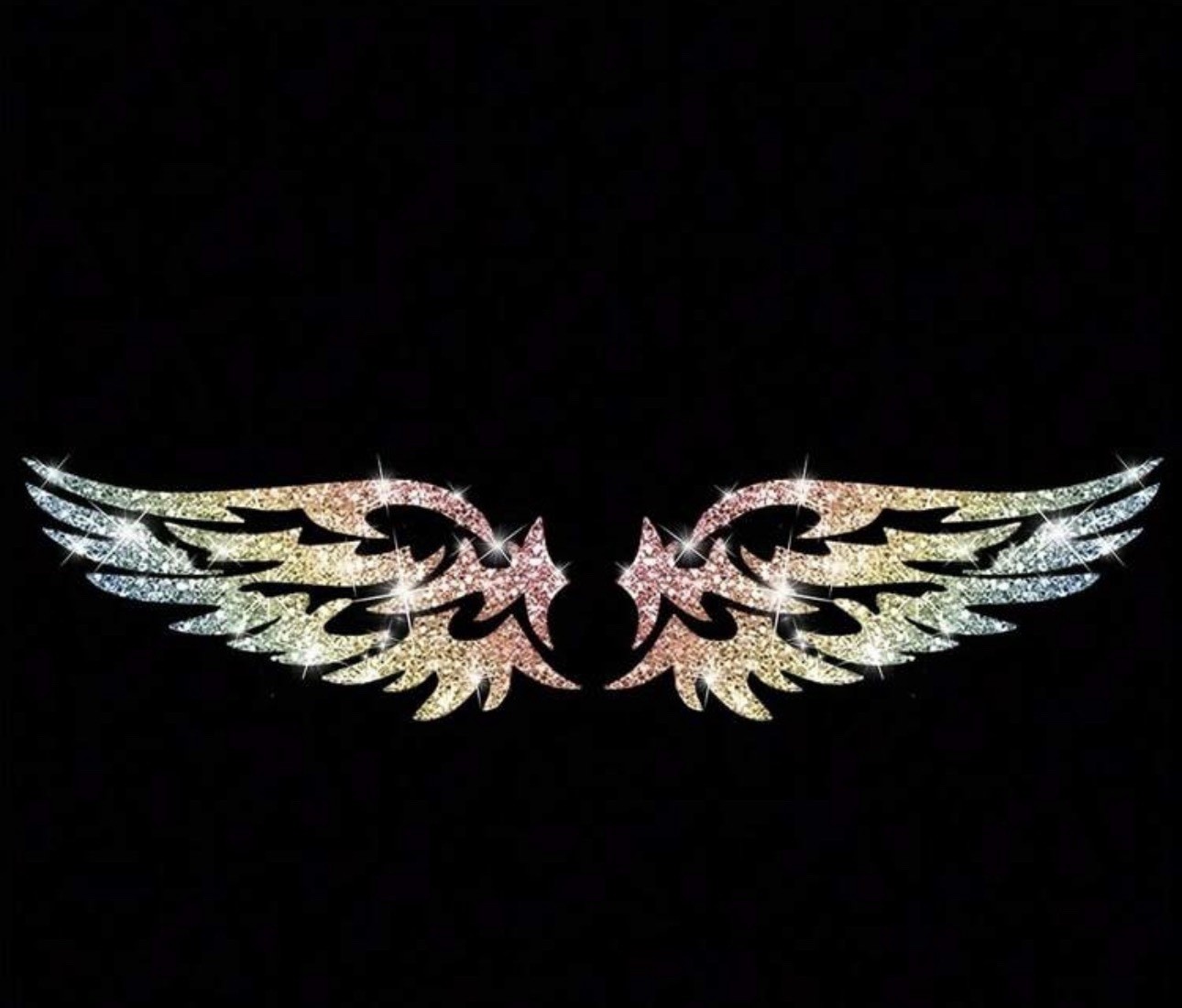 GLITTER BLING SPARKLE SHINY ANGEL WINGS 6” VINYL STICKER DECAL PAIR 2PCS