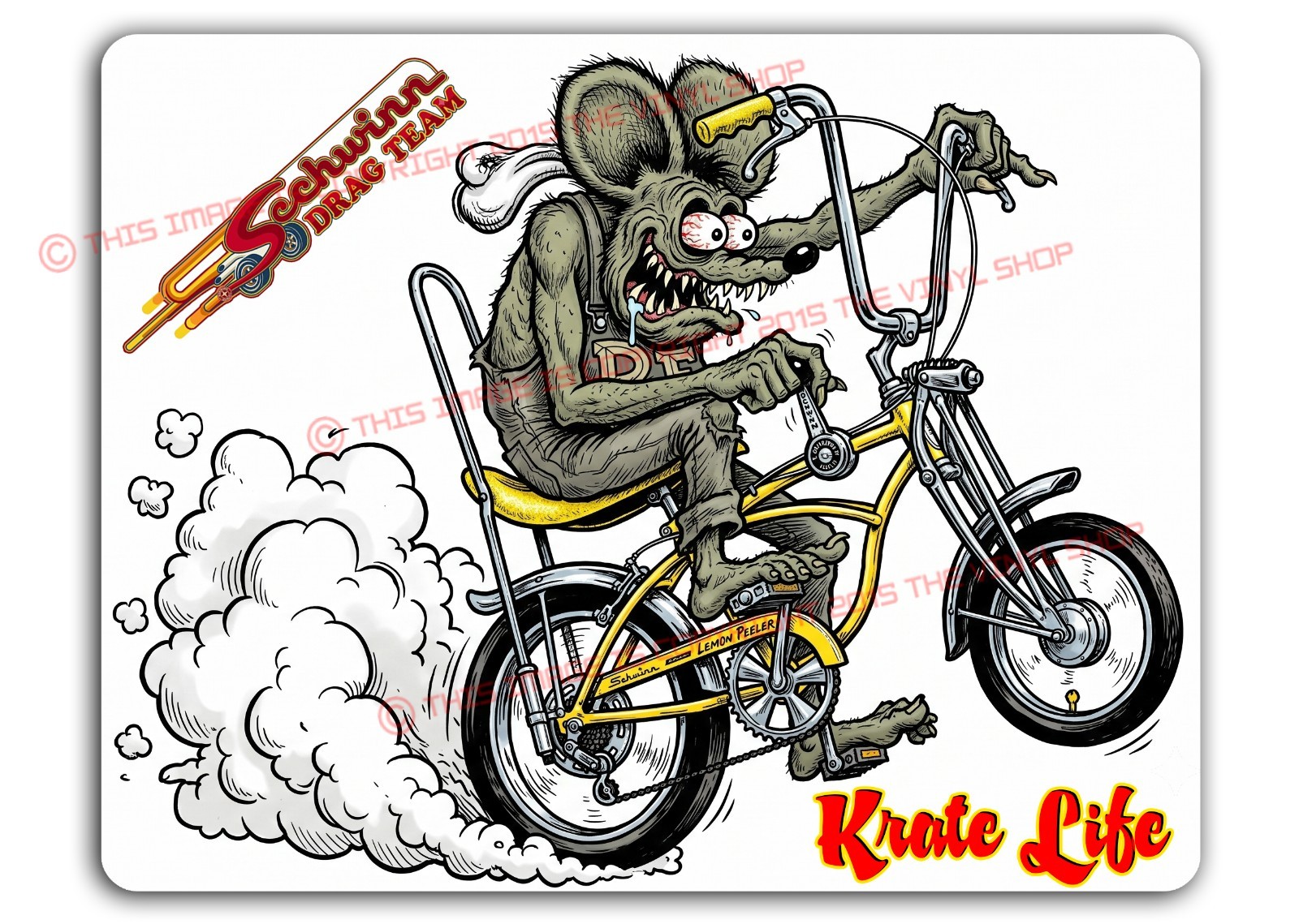 “Rat Fink Schwinn Drag team” Lemon Krate 70’s Muscle Bike Banana seat bikes.