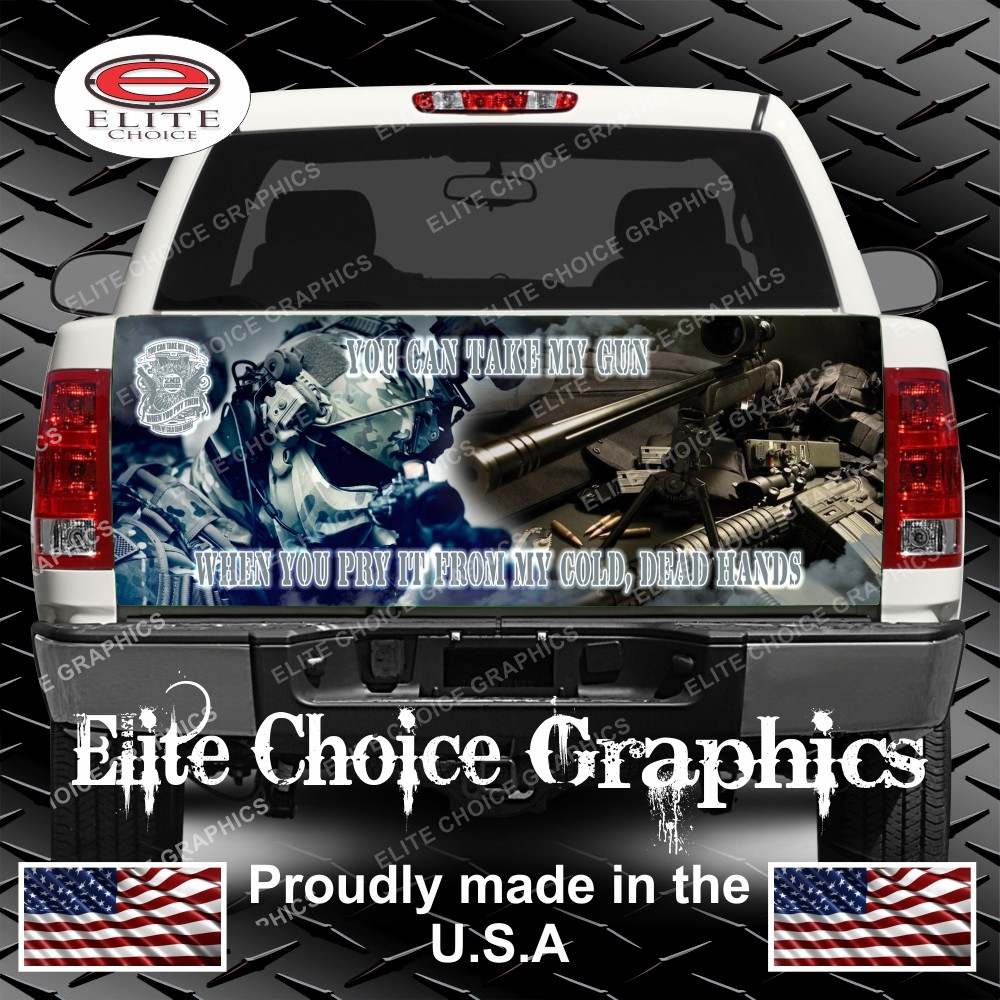 2nd Amendment Gun Rights Tactical Truck Tailgate Wrap Vinyl Graphic Decal Wrap