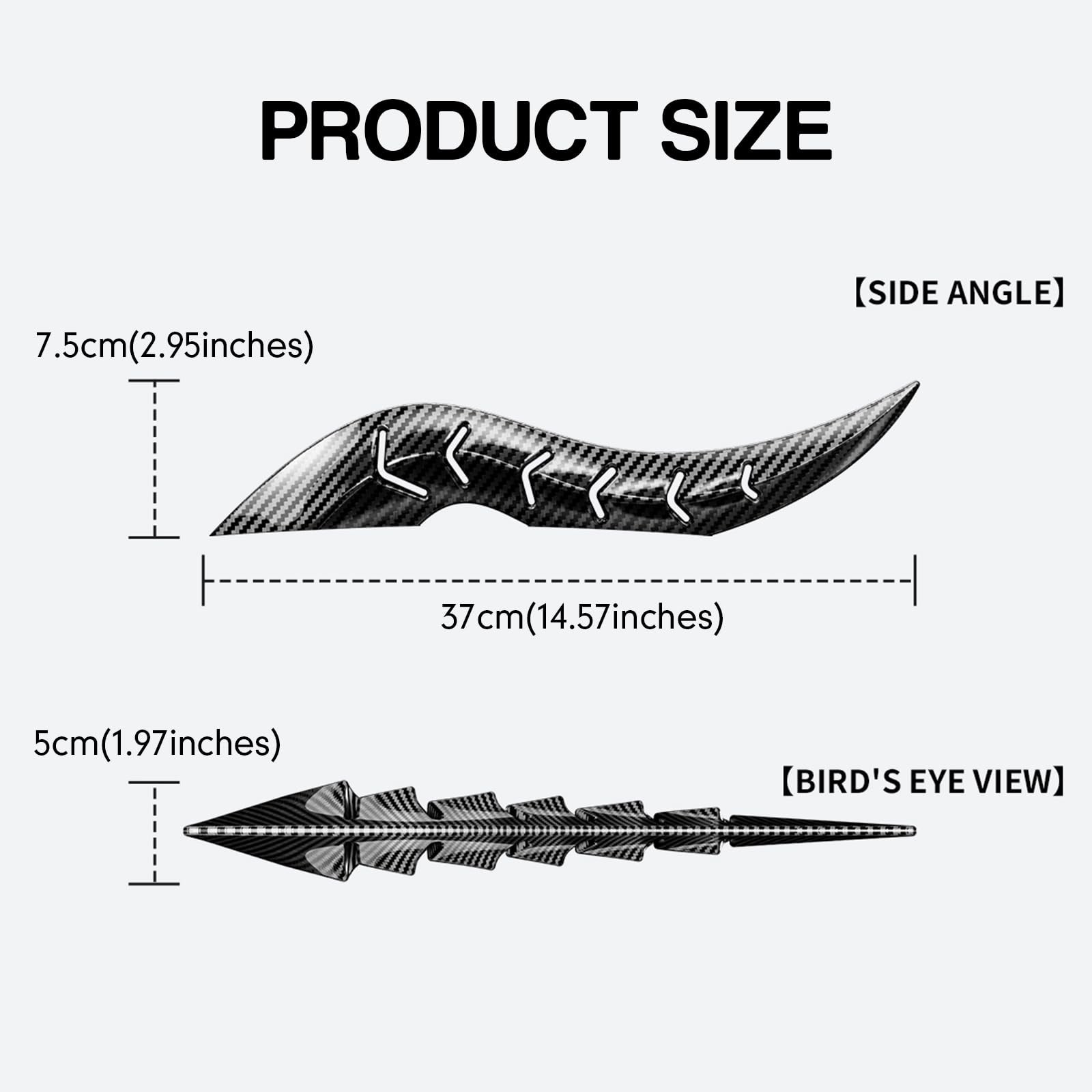 2PCS 3D Dragon Horn Car Roof Decal – Creative Devil Horns for SUV, Sedan, Truck
