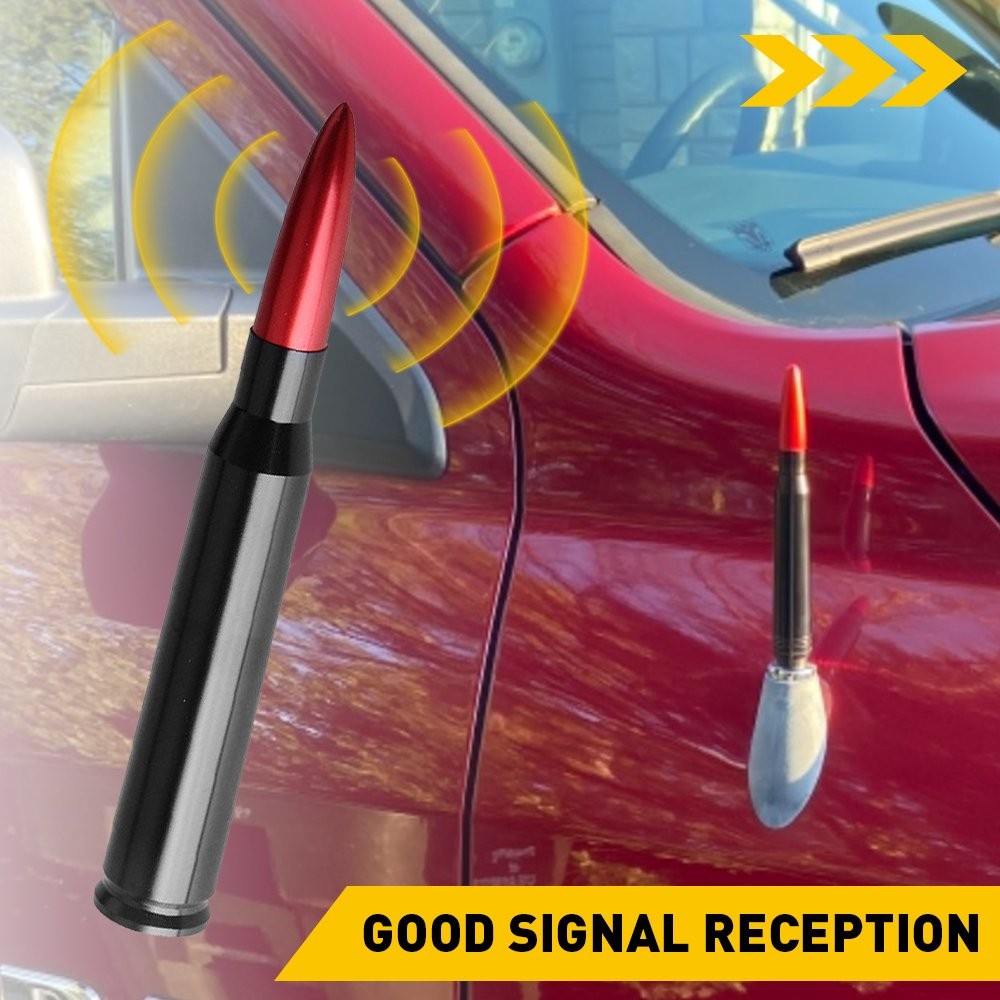 Bullet Style 0.5 Cal Red Antenna Mast Power for CHEVY SILVERADO Ford F150 H