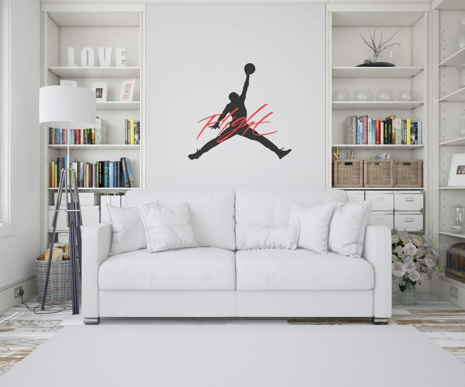 Michael Jordan Flight Decal Jumpman Sticker Basketball Wall Car Laptop Boys Room