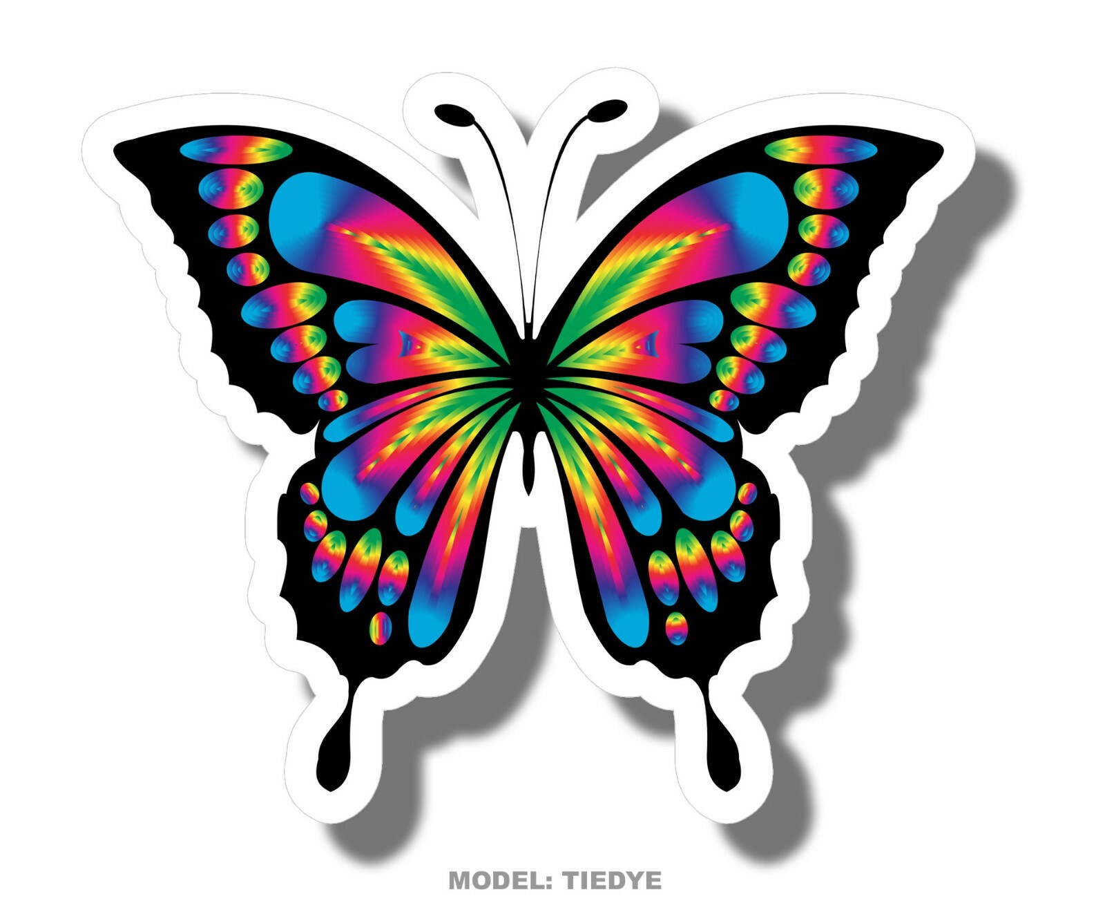 Tie Dye Groovy Butterfly Car Truck Bumper Window Cup Laptop Decal Sticker