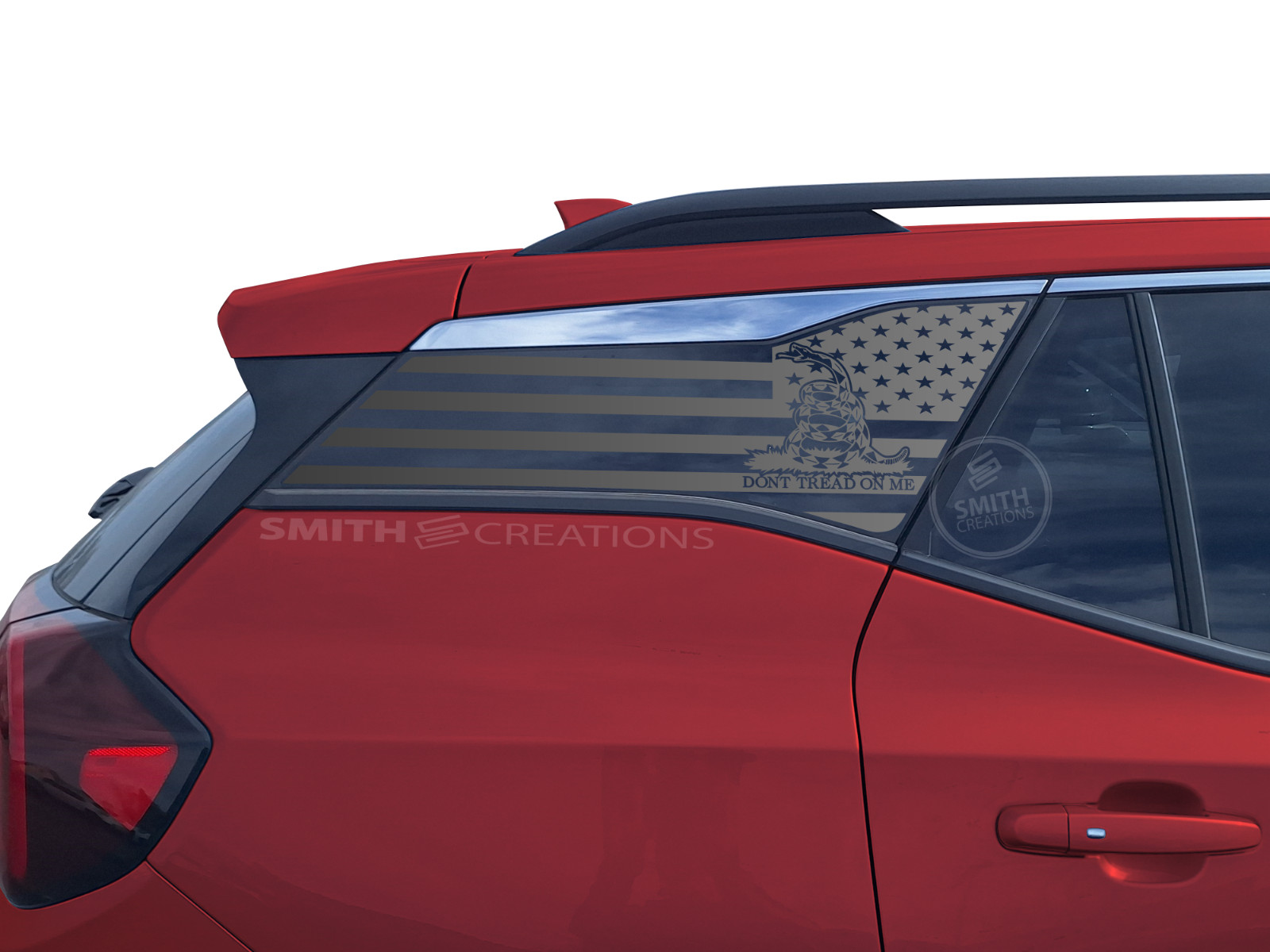 Fits 2018-2024 GMC Terrain Rear Side Window Standard American + Gadsden Decal