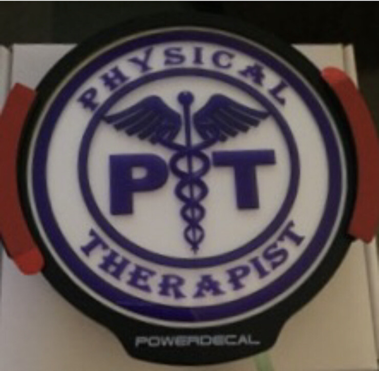Physical Therapist Light Up Decal Backlit LED Motion Sensing Auto Decal