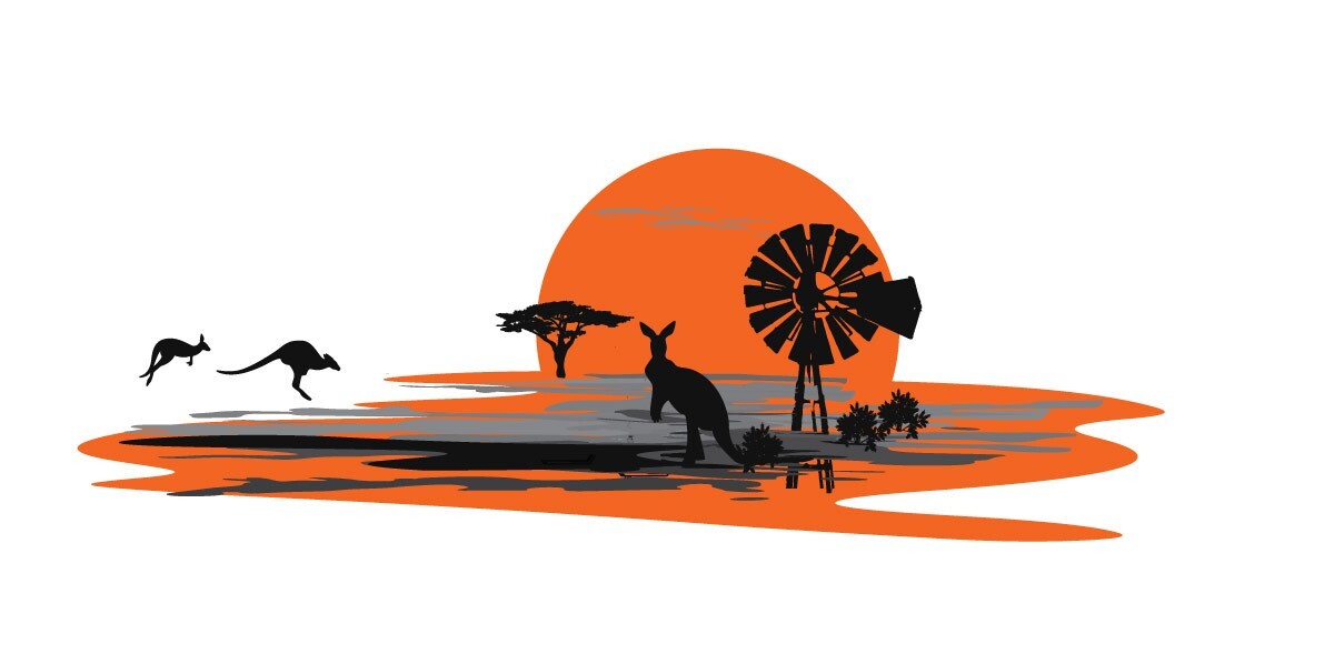 Motorhome Caravan Stripe Decal Kit 3.5m RV Graphics Kangaroo Windmill Campervan