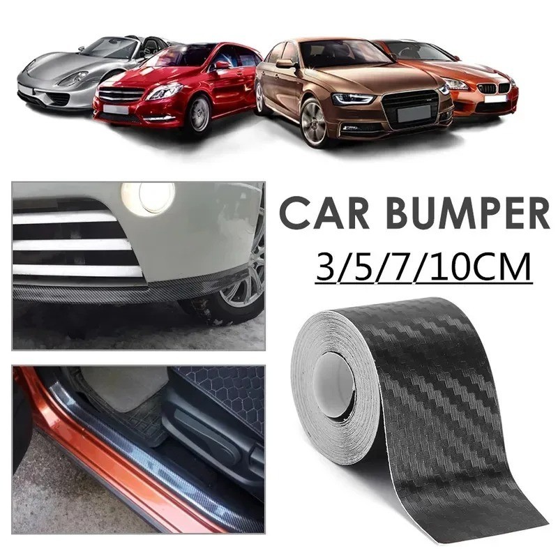 1-5m Carbon Fiber Adhesive Tape Car Door Sill Protector Strip Anti Scratch Scuff