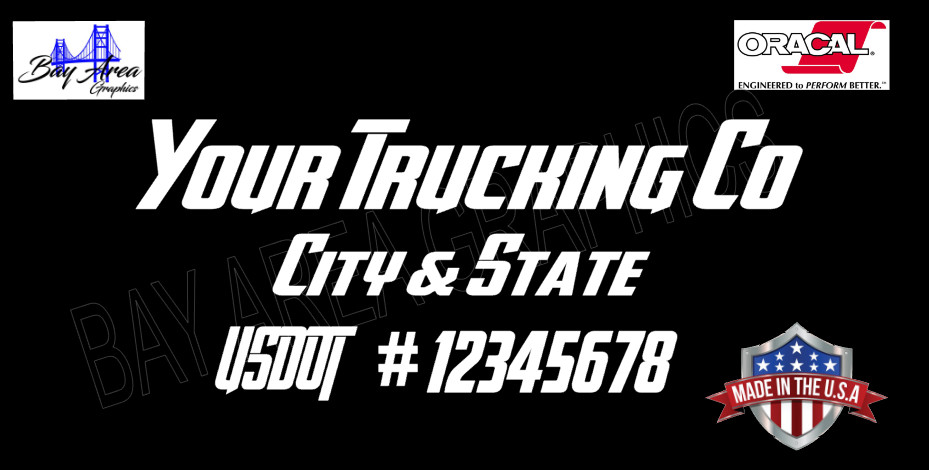 CUSTOM TRUCK DOOR DECALS SET OF 2 USDOT CITY STATE COMPANY NAMEWATERPROOF VINYL