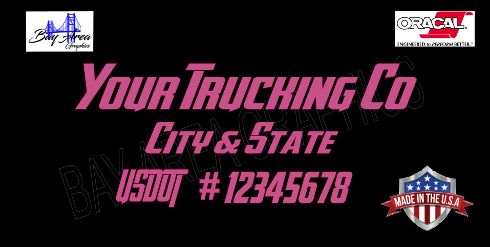 CUSTOM TRUCK DOOR DECALS SET OF 2 USDOT CITY STATE COMPANY NAMEWATERPROOF VINYL