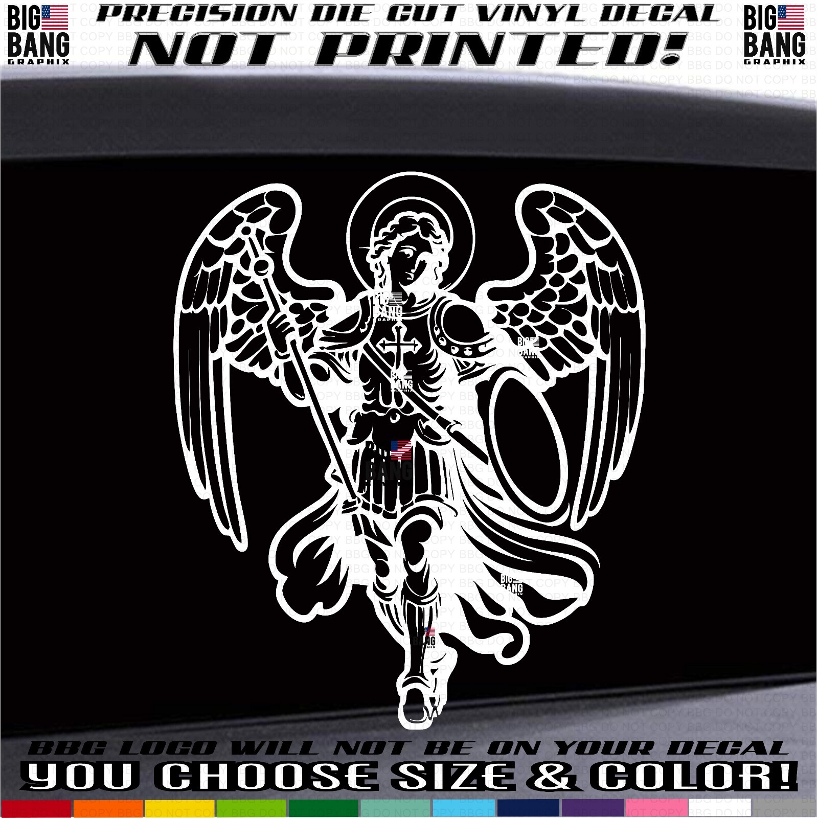 St. Michael Vinyl Decal Sticker Archangel Angel Christian Jesus Christ Believer