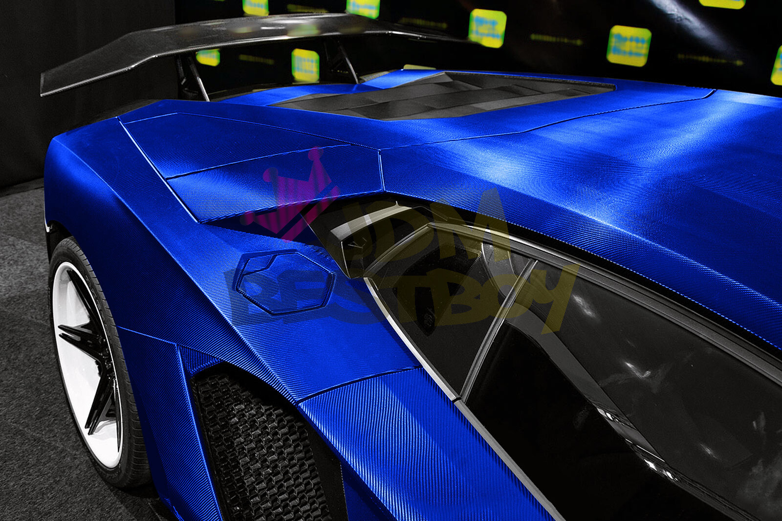 Satin Chrome Carbon Fiber Blue Vinyl Wrap Air Release Decal Sheet Film Sticker