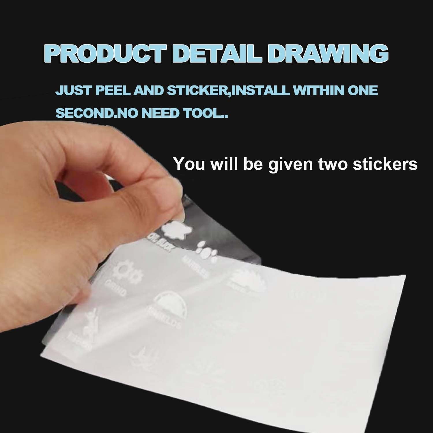 2Pcs Novelty Stickers for Car or Truck, Transparent Vinyl, Modern