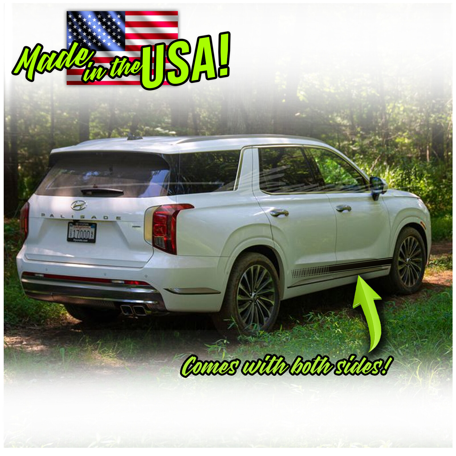 Side Door Strobe Rocker Racing Stripes Decals 2 Fits 2017 & Up Hyundai Palisade