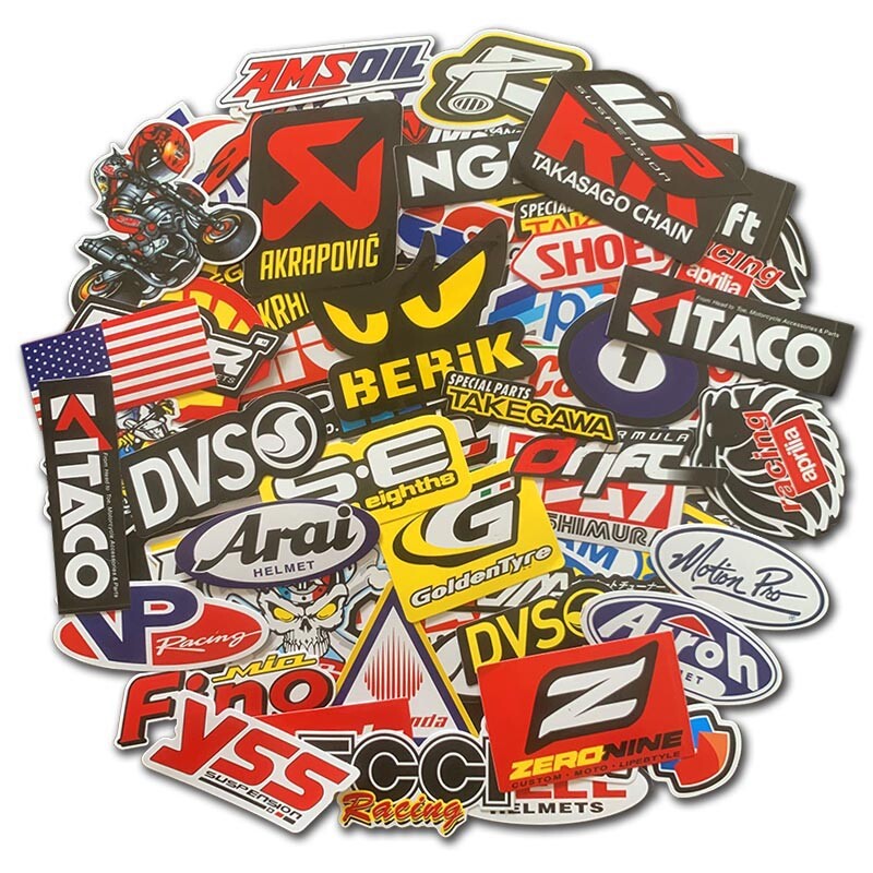 80PCS JDM Stickers Pack Car Motorcycle Racing Motocross Helmet Vinyl Decals Lot