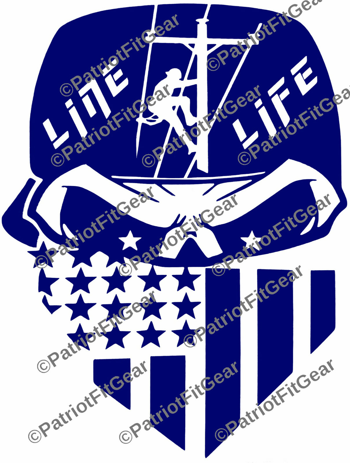 Lineman life,Line Work,Line Life,9″x12″,Skull,Got Power Thank A Lineman,Decal