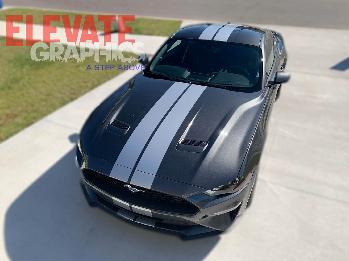 For Ford Mustang Decals Split Rally Vinyl Stripes 3M Graphics Stickers 2018-2023