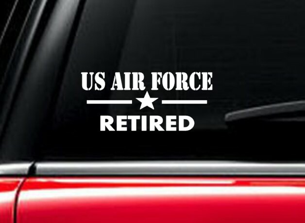 US Air Force Retired Decal Vinyl Car Window Sticker ANY SIZE