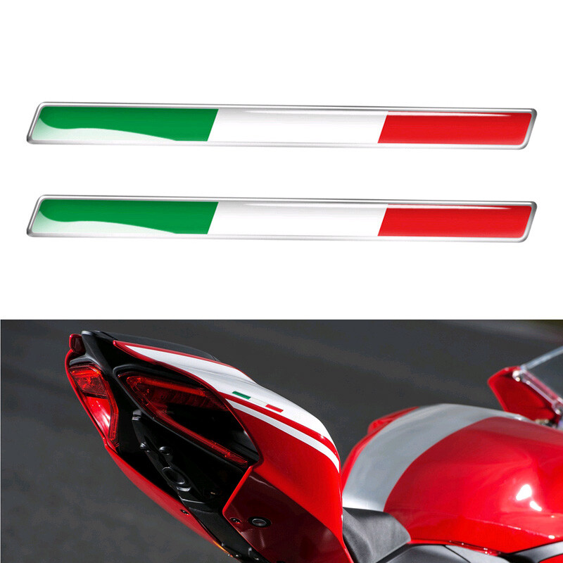 2Pcs 3D Epoxy Italy Flag Italian Logo Stickers Emblem Decal Car Motorcycle Badge