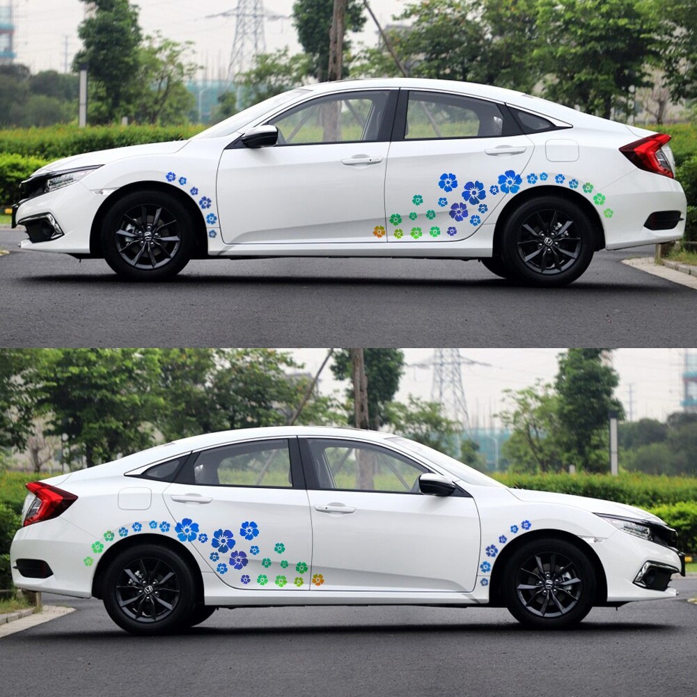 Car Truck Door Side Body Hood Multicolor Flowers Rear Vinyl Emblem Sticker Decal