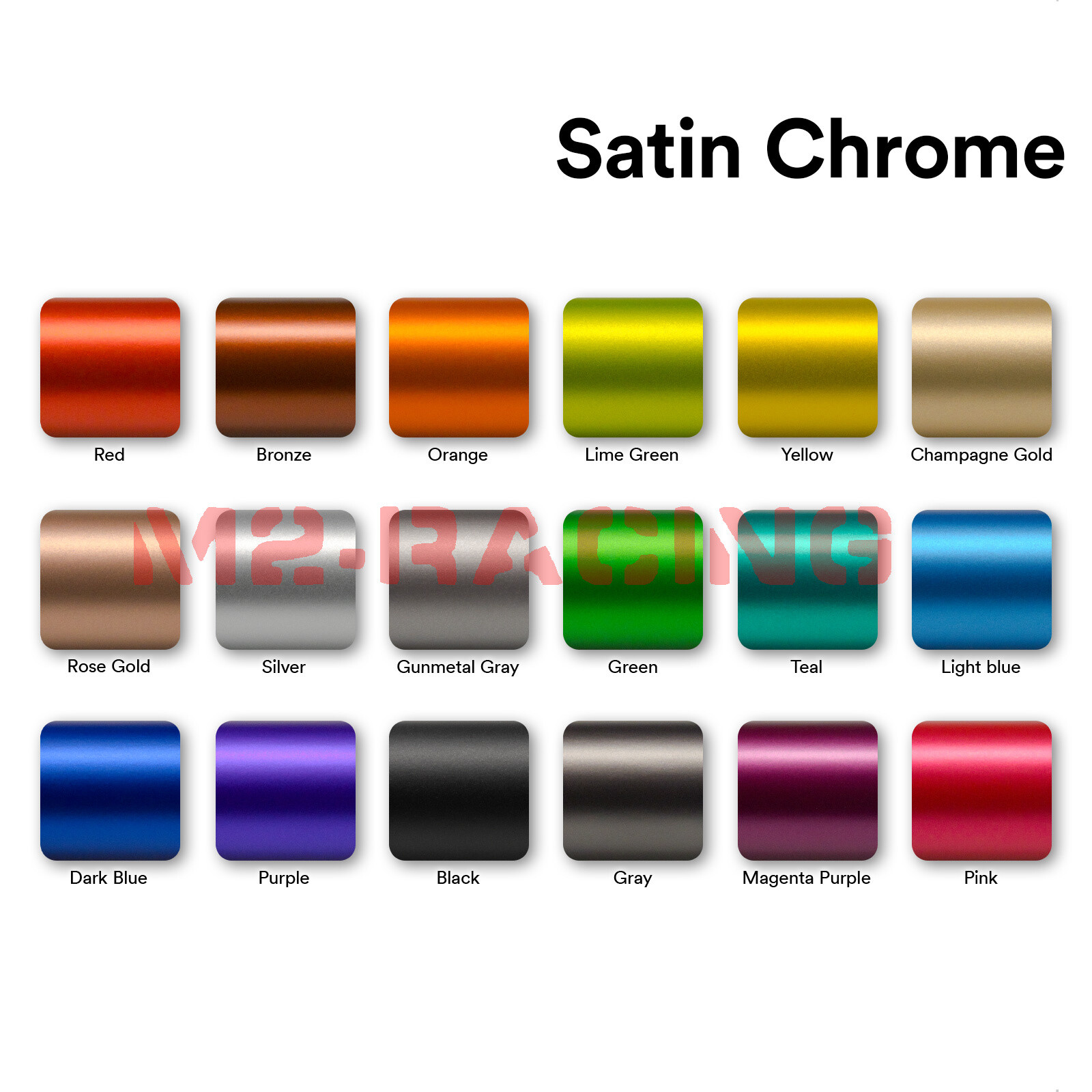 【Satin Chrome】 Rose Gold Matte Metallic Vinyl Wrap Sticker Air Release Sheet DIY