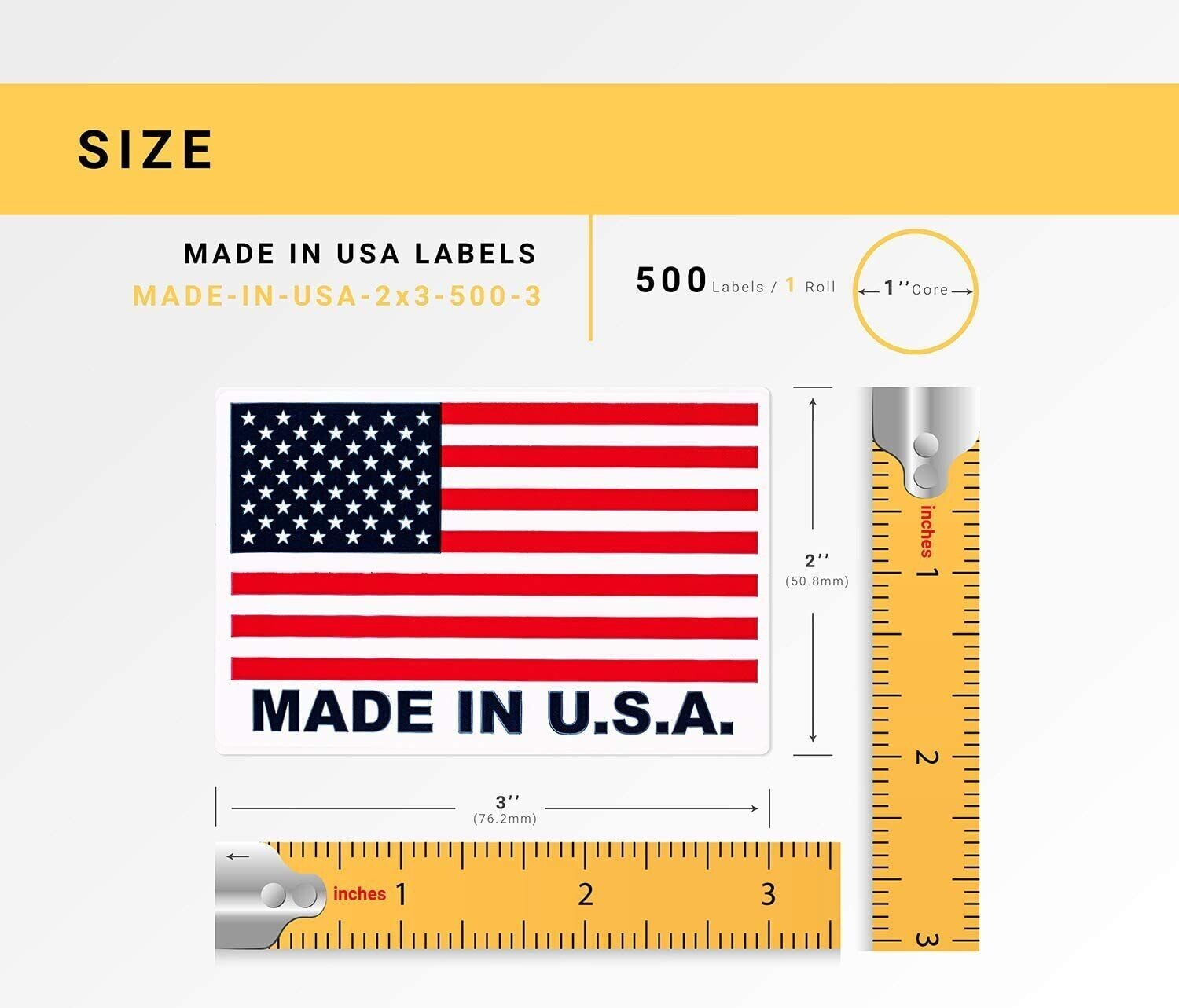 10 X American Flag MADE IN USA STICKER Size: 2″ x 3″