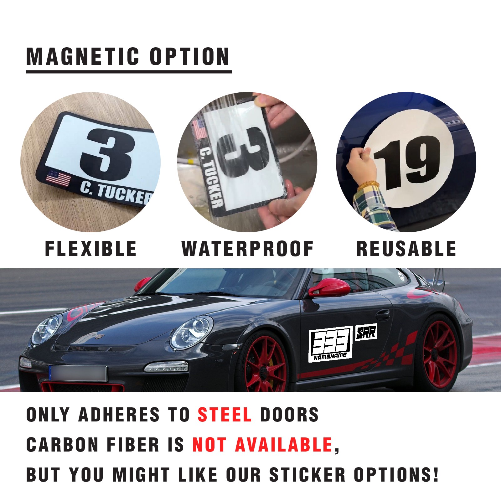 Custom Autocross Number Class Magnet Decal x2 12″ 14″ 16″ – Style B Plate