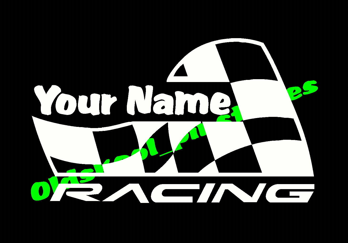 🏁 Custom Customized race racing team name checkered flag graphic vinyl decal