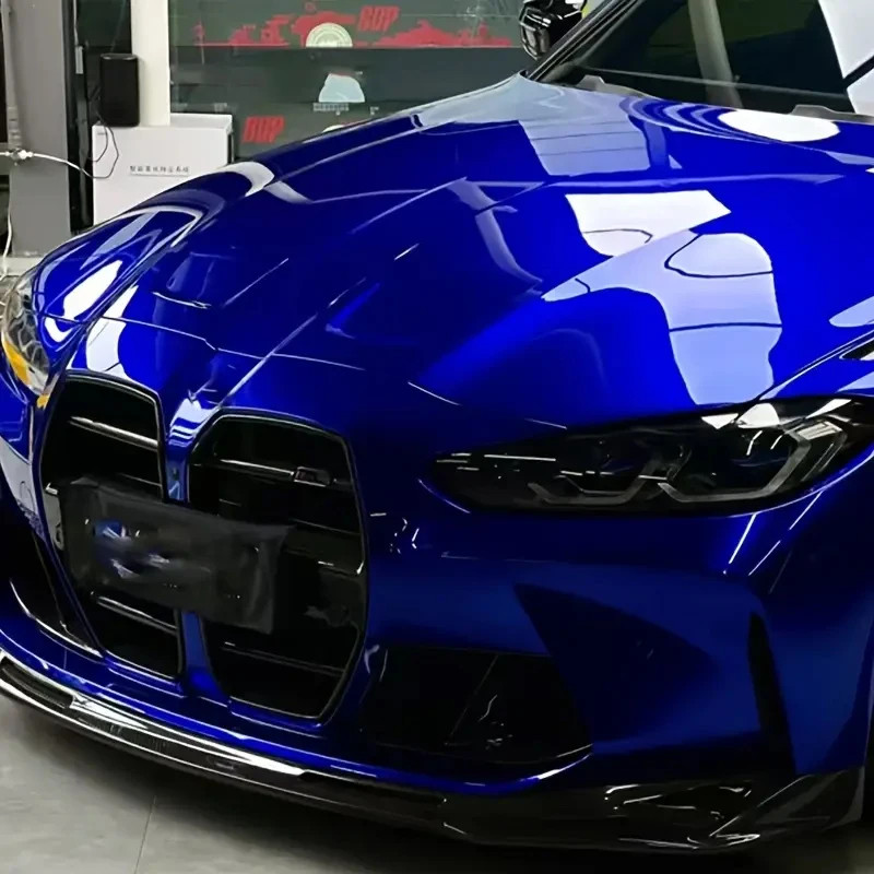 Premium Super Gloss Metallic Blue Vinyl Film Wrap Sticker Decal Air Bubble Free