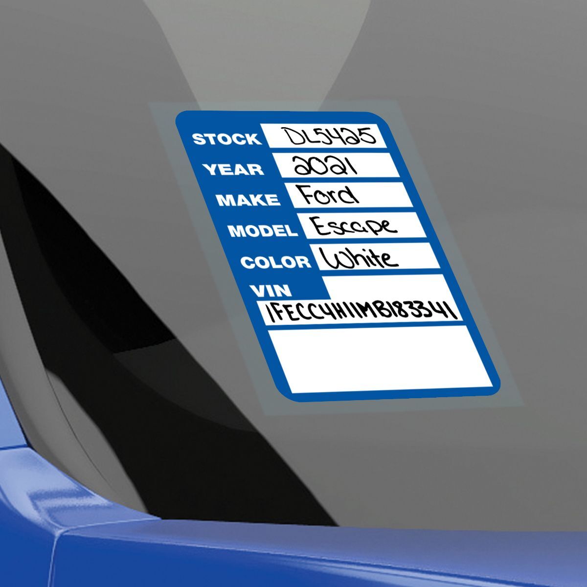 Car Dealer Inventory Stock Sticker Kleer Bak Versa Tag 100 pk 3″ X 4″