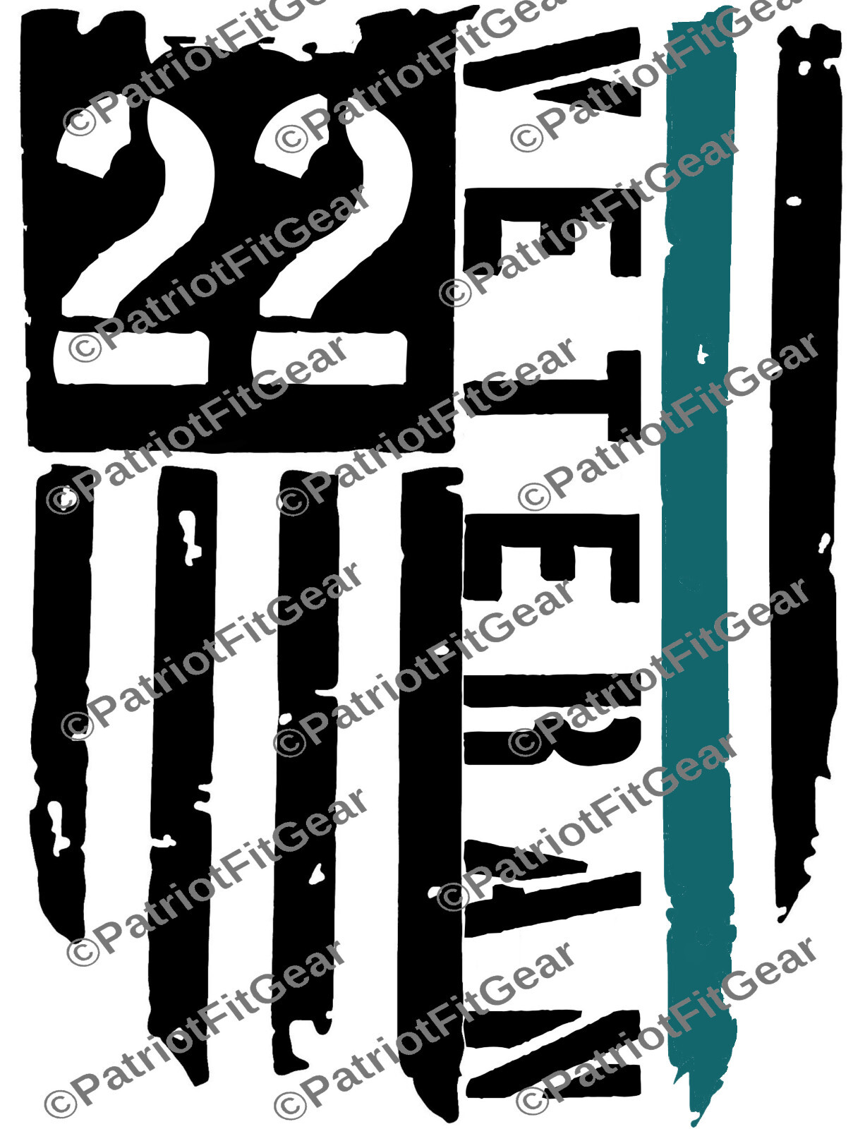 Veteran 22,Flag,Suicide Awareness,9″x12″,PTSD,Support Our Troops,Vinyl Decal