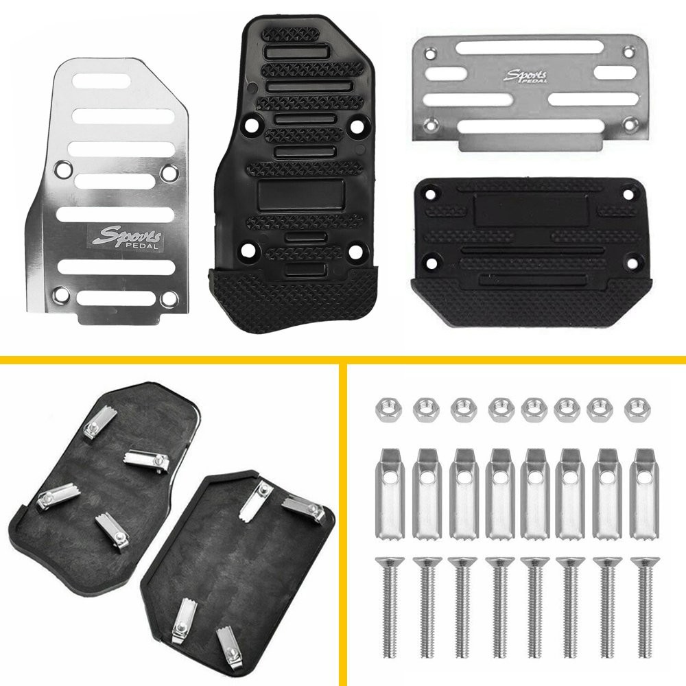 [SILVER] Automatic Non-Slip Gas Brake Pedal Foot Pad Cover Car Accessories Parts