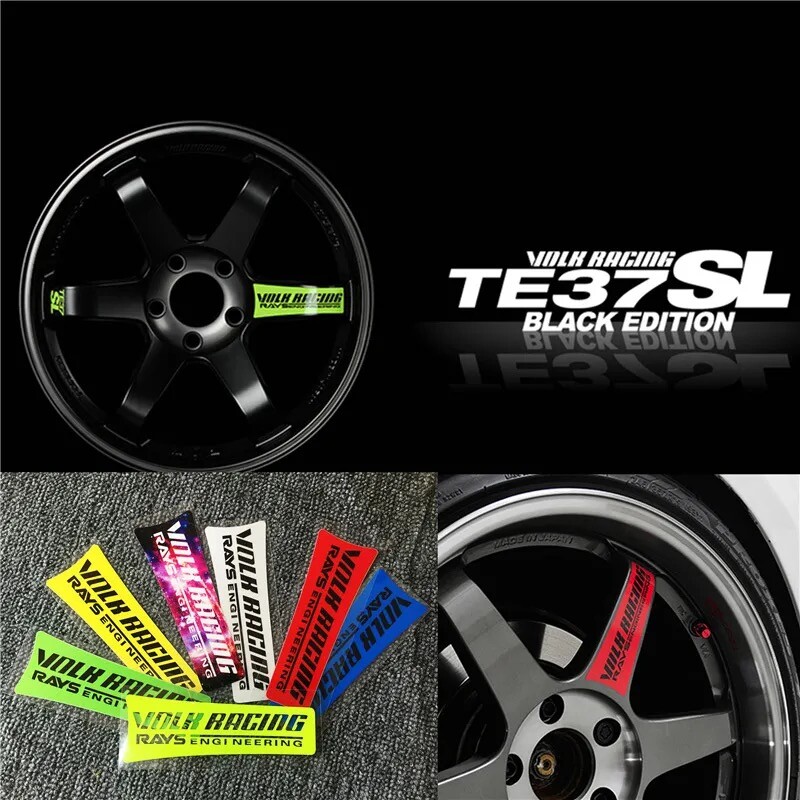 Full Set 8pcs Volk Racing TE37 SL Rays Engineering Wheel Rim Decal Sticker Kit