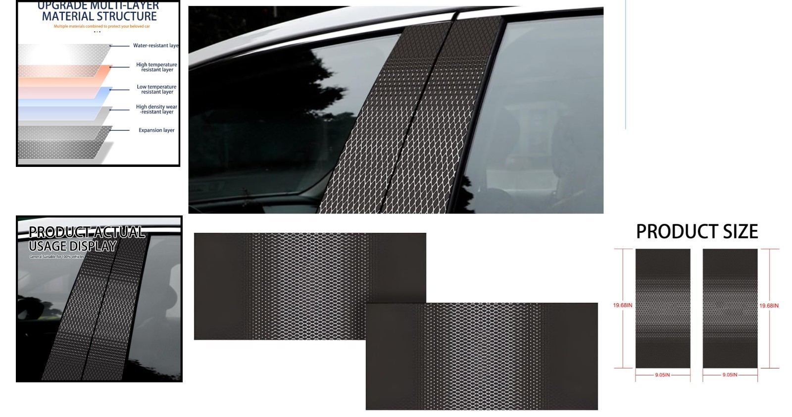 Universal Fit Carbon Fiber B-Pillar Decals – 2 Waterproof Stickers for All Cars