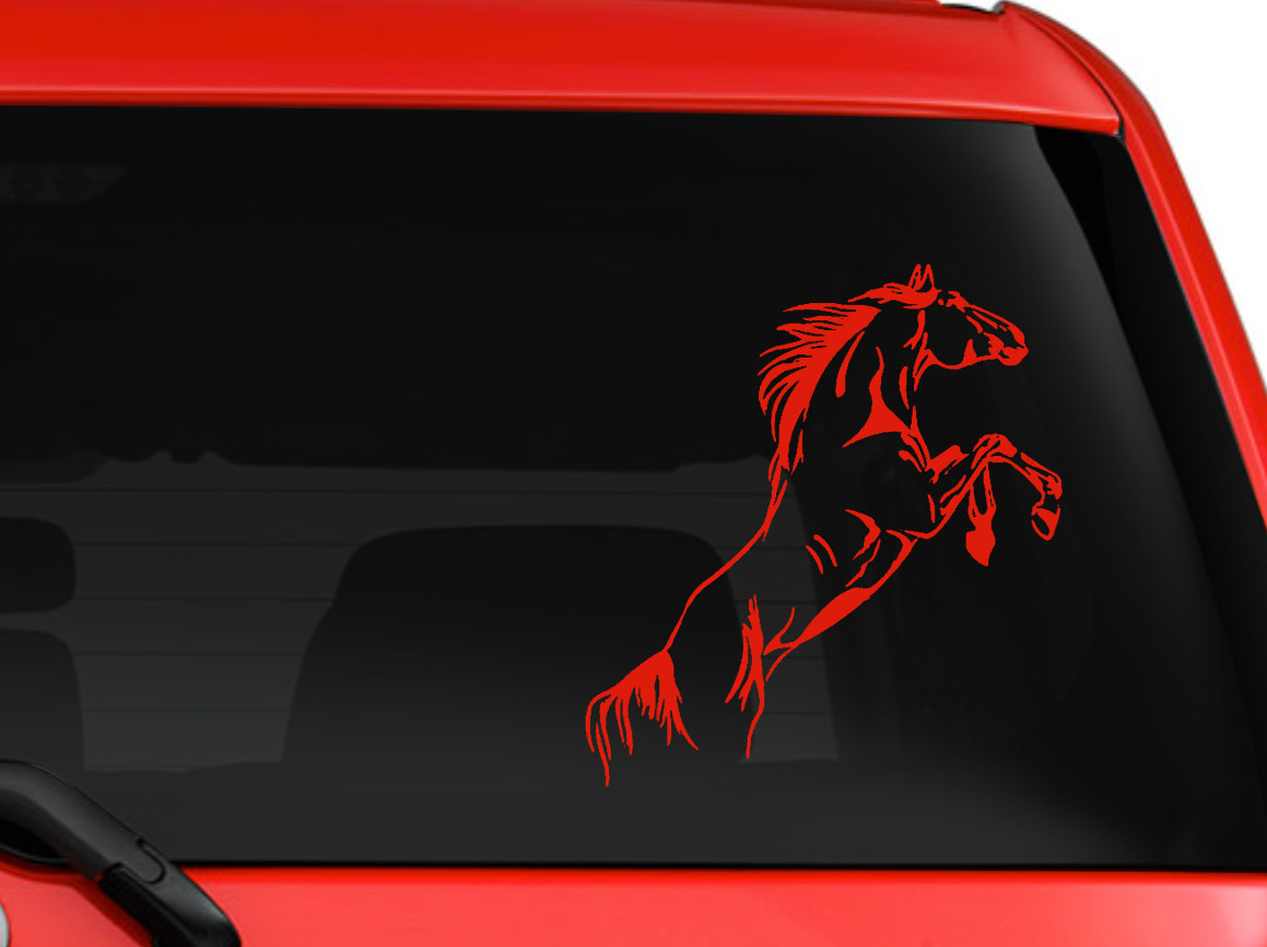 Wild Tribal Horse beautiful silhouette car truck laptop decal sticker 7″ RED