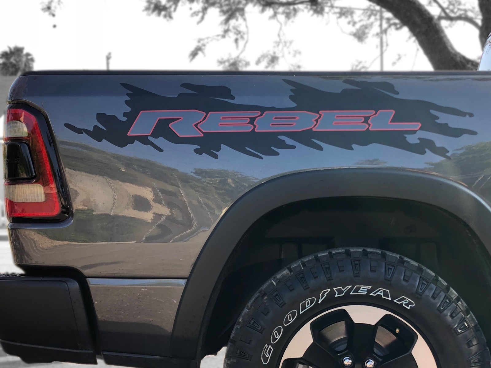 Side vinyl decal for 2017 and up Dodge Ram Rebel Bed Side Sticker Graphics