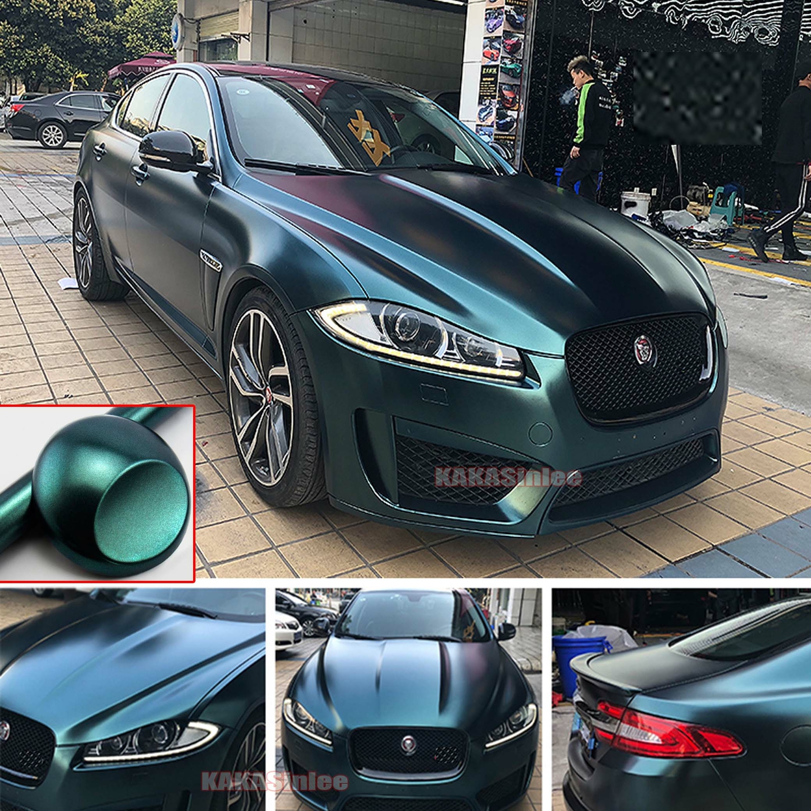 50FT X 5FT Full Car Wrap Stone Green Pearl Metal Satin Chrome Vinyl Sticker HDUS
