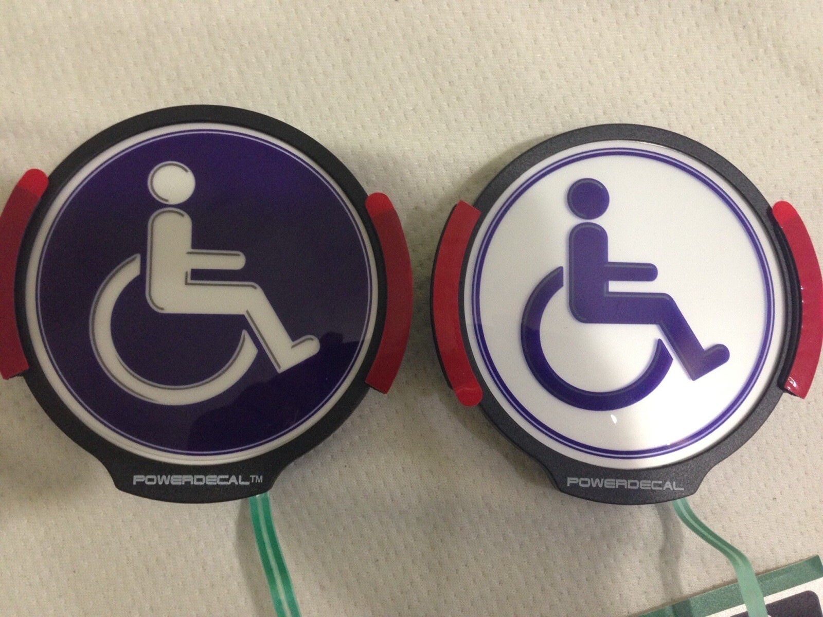 Handicap(White)Light Up Decal Powerdecal Backlit LED Motion Sensing Auto Decal
