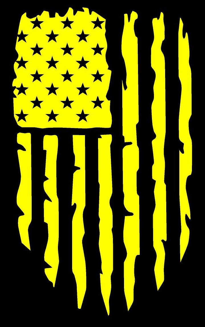 American Flag Tattered Vertical Hanging Style 2 Multiple Colors and Sizes