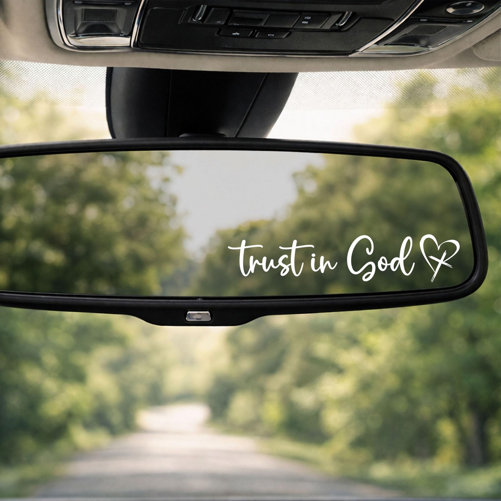 VICILO Trust in God Car Mirror Decal 1 Pack, Rearview Black