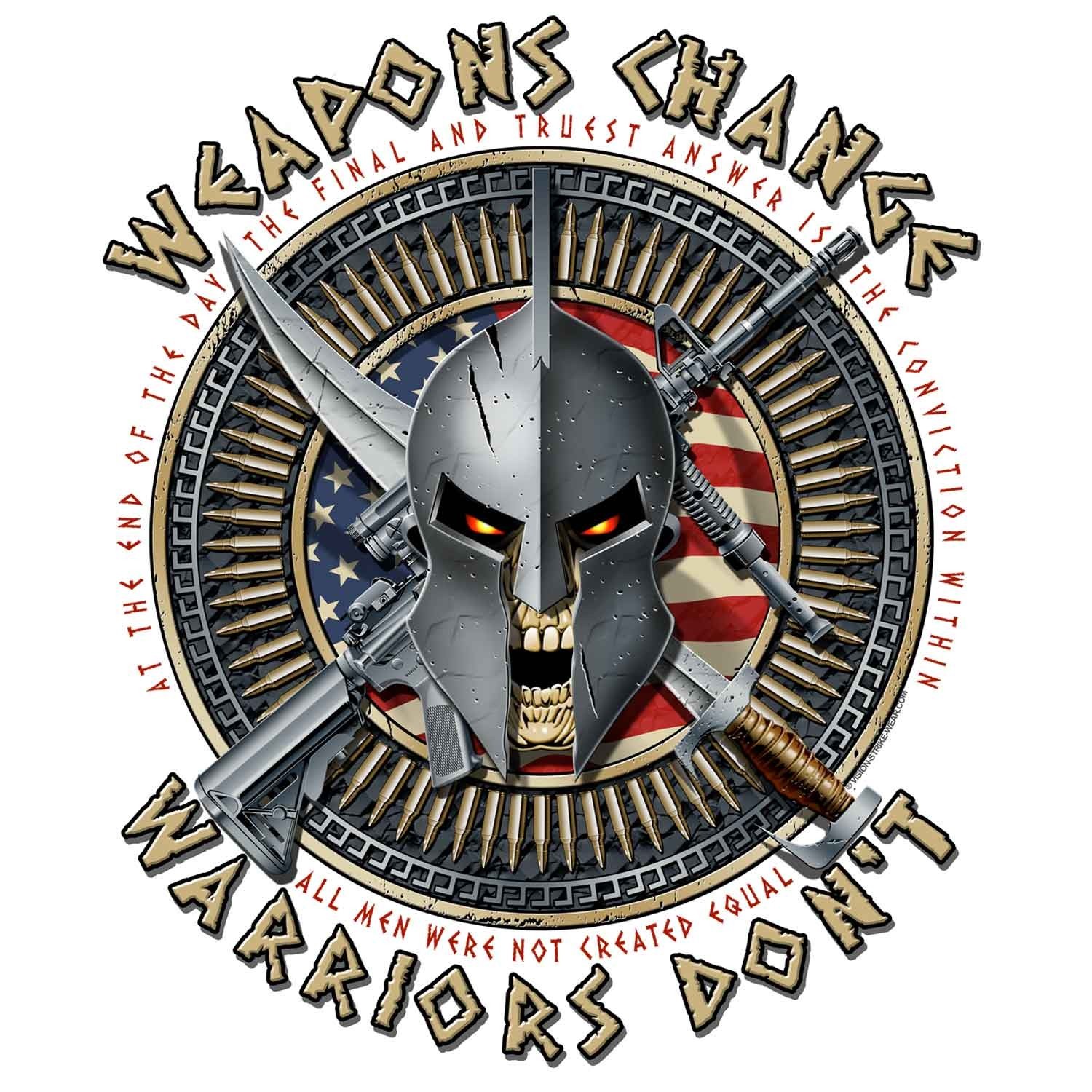 Weapons Change Warriors Don’t USA Spartan Militar 3-18 Inch Custom Decal Sticker