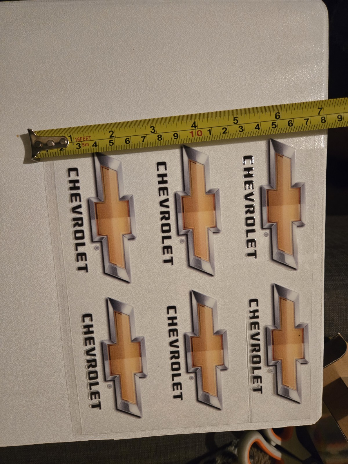 Chevrolet Emblem Decal 6 Pcs in 1 8.5×7 Sheet uv stickers sticks to almost anyt