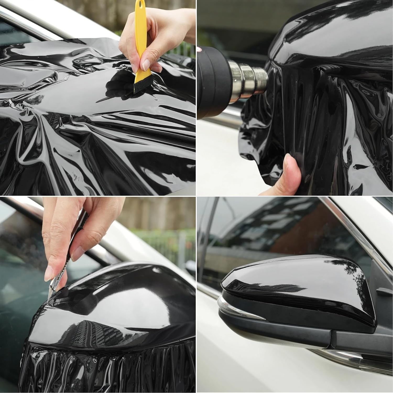 Ultra Gloss Vinyl Car Wrap Film Piano Black Black, 1ft x 5ft