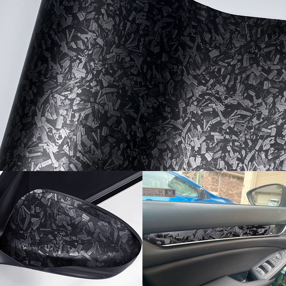 PET Liner Matte Black Forged Composite Carbon Fiber Vinyl Wrap Air Release