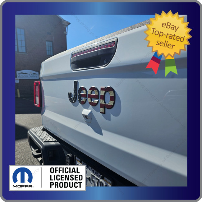 Jeep Gladiator JT Tailgate Flat Overlay decals stickers American Flag USA FK2P2