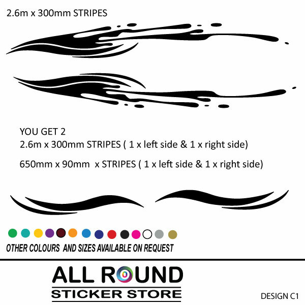 Side Stripes for RV motorhomes or other vehicle stripes 2.6m variety of colours