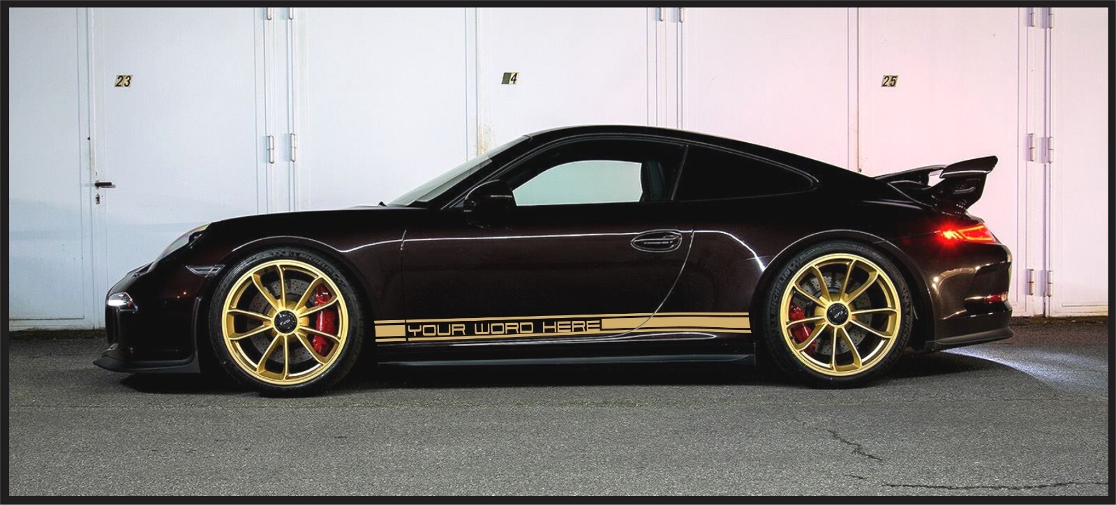 Side Stripe Custom Decal Kit Fits Porsche 997 & 991/992 911 Models