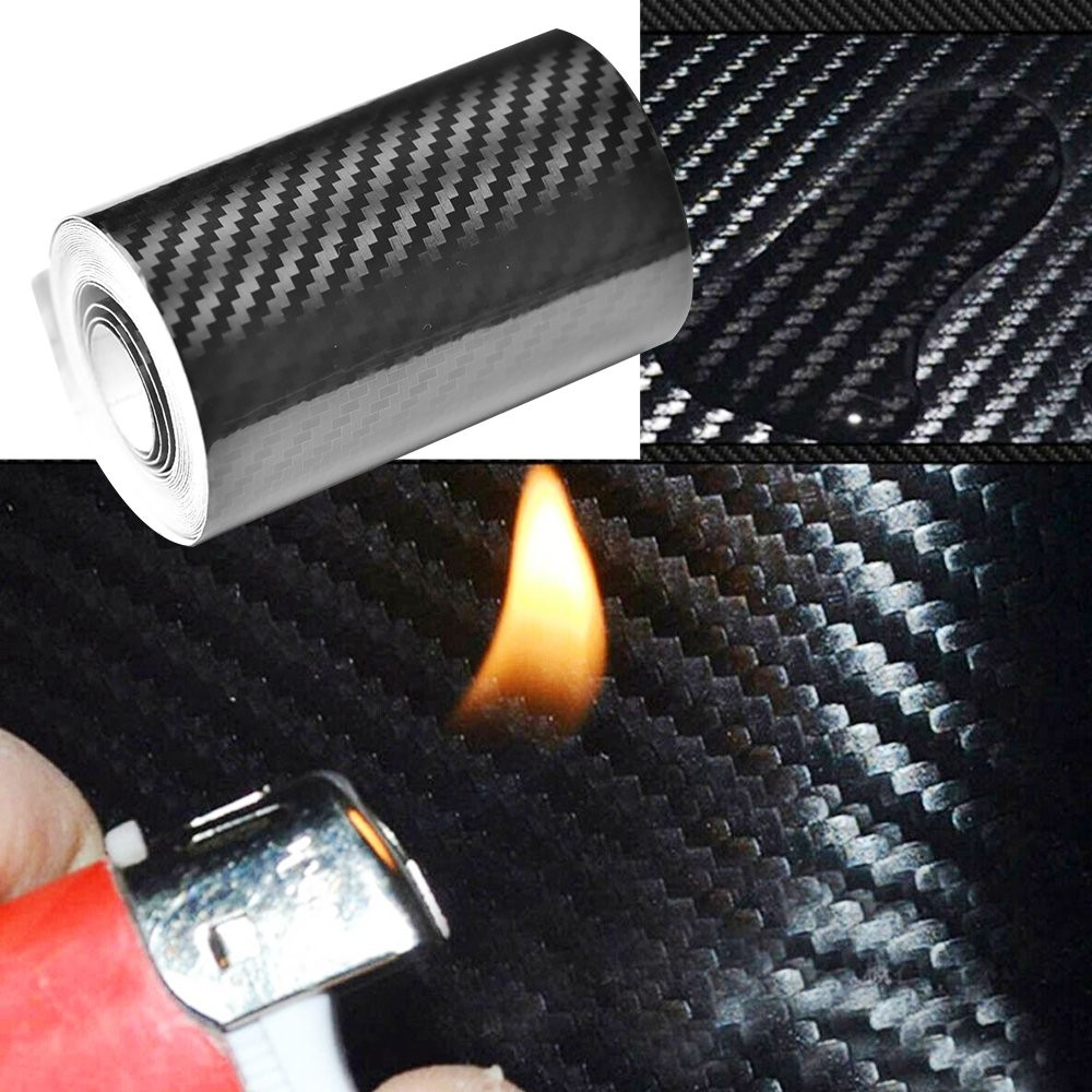 10FT Anti Scratch Carbon Fiber Black Car Sticker Tape Protector Strip Door Sill