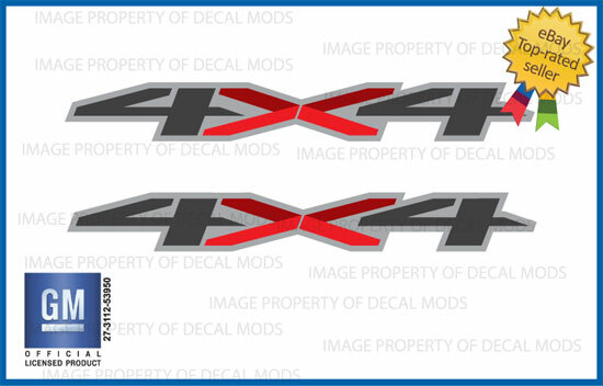 Set of 2 – 2020 4×4 Decals Stickers Parts Chevy Colorado red gray GM FG5A1