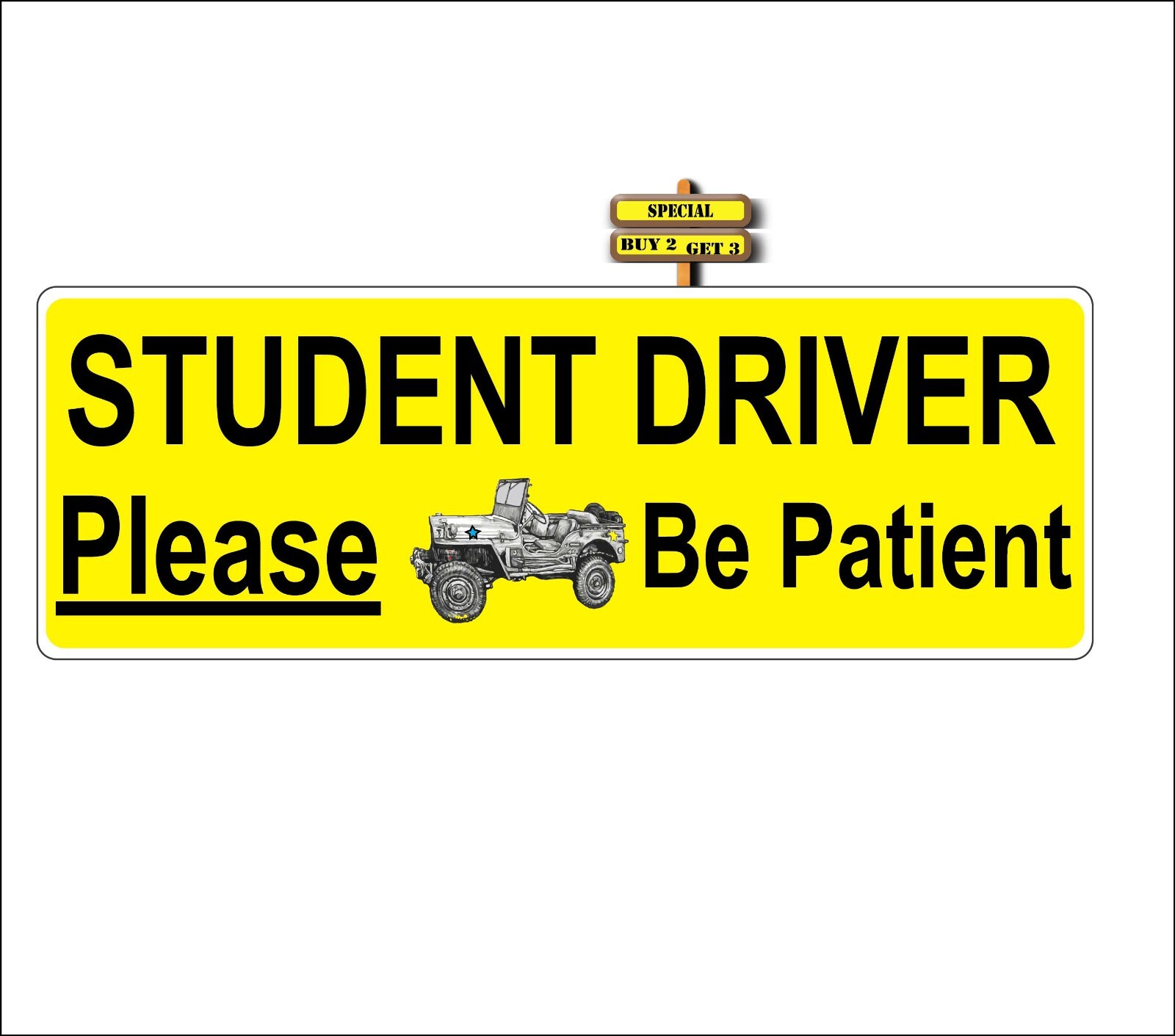 Student Driver Please be Patient Decal Sticker Buy 2 get 3