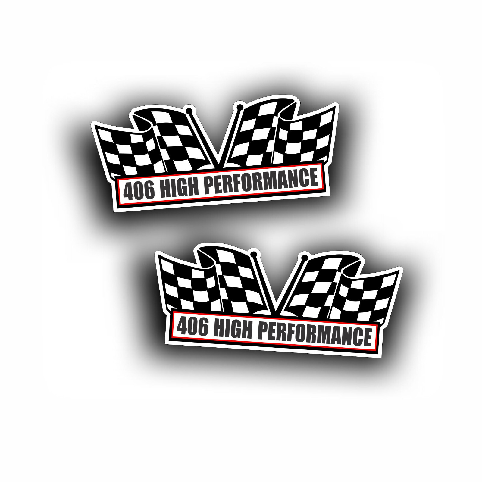 406 HIGH PERFORMANCE engine AIR CLEANER DECAL crate pro street v8 muscle car 2X